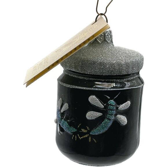 Patricia Breen Firefly Jar Black Bugs Silver Rim Spring Christmas Tree Ornament - Picture 7 of 10